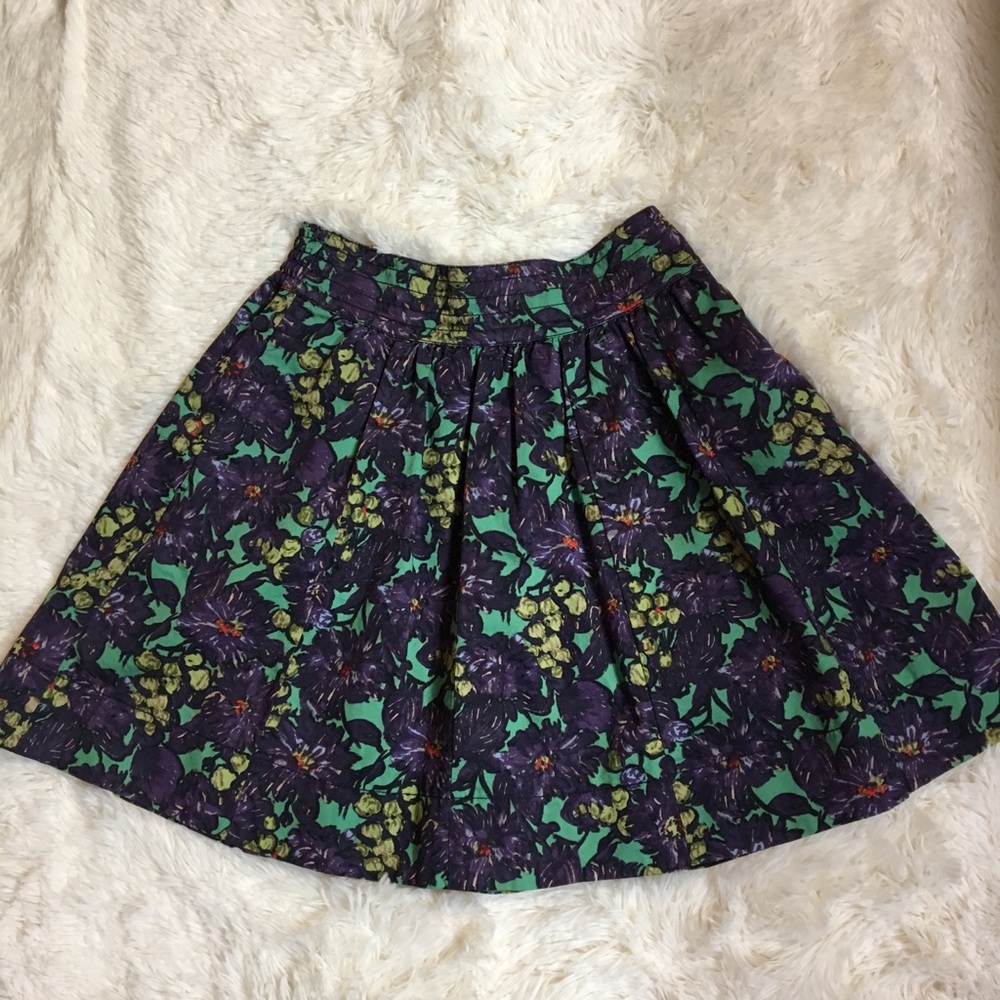 J. Crew purple flower skirt with pockets size 4